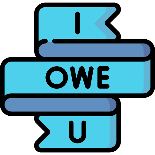 I owe you appreciation ribbon favor icon