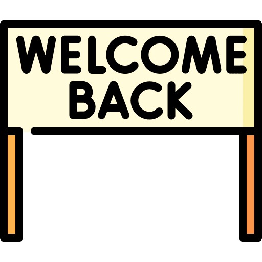 Welcome back signaling greeting communications icon