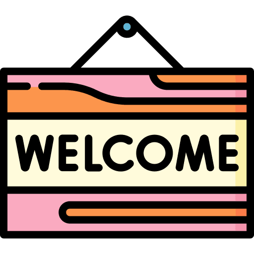 Welcome signaling sign welcome icon