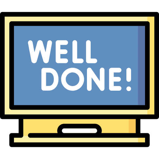 Well done education motivation positive icon