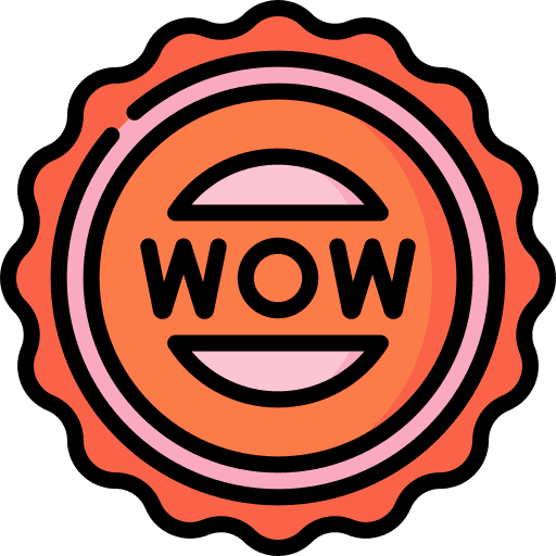Wow wow amazing badge icon