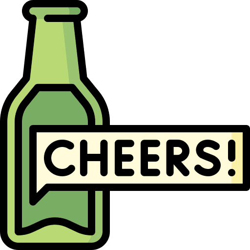 Cheers beverage beer bottle speech bubble icon