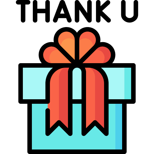 Thank you gift box communications thank you icon