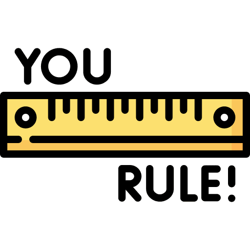 You rule you rule ruler speech bubble icon