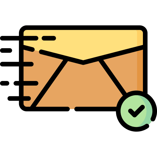 Send tick letter communications icon