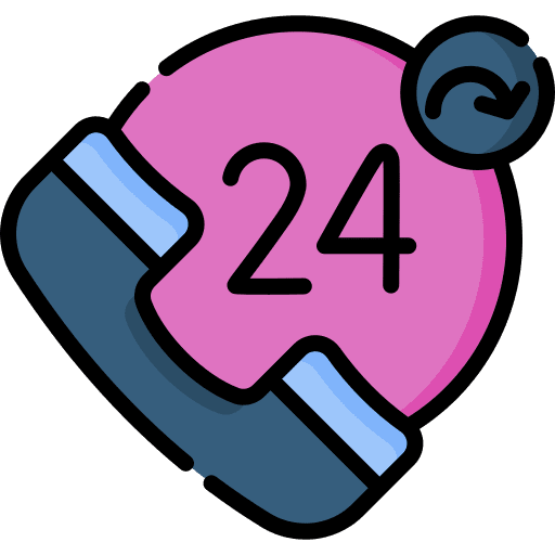 24 hours phone customer support telephone icon