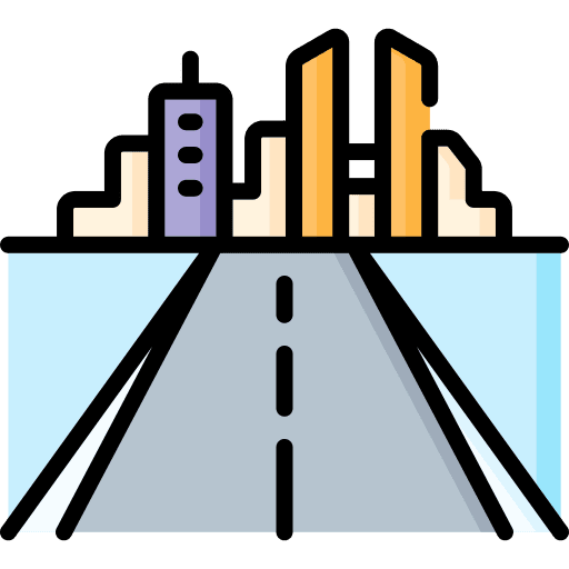 City straight line architecture and city navigation icon
