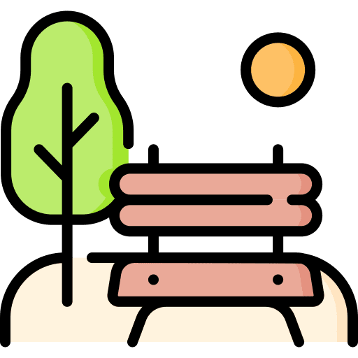 Park garden outdoor bench icon