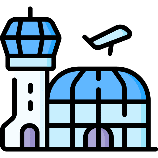 Airport transport travel building icon
