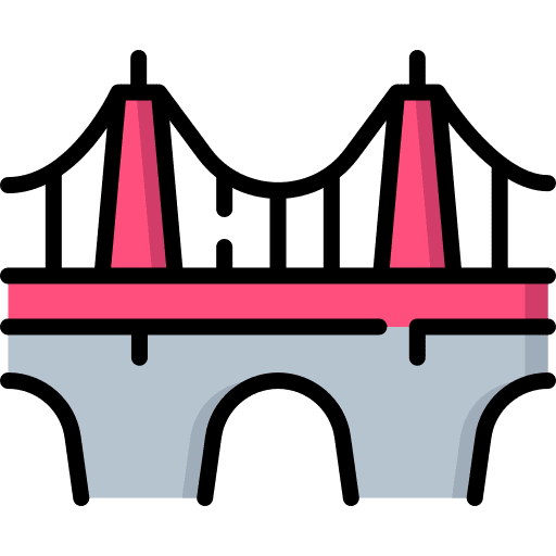 Bridge infrastructure landmark building icon