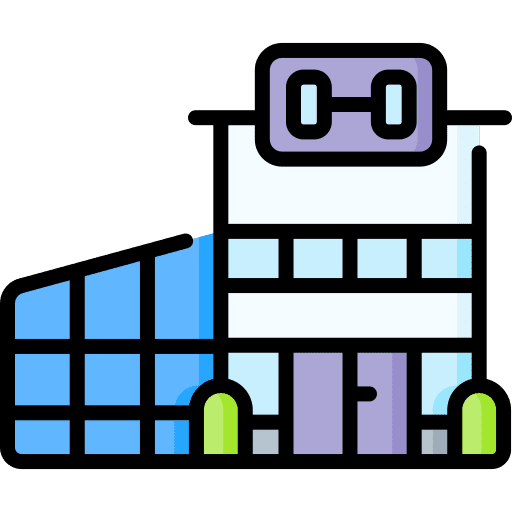 Fitness building city fitness icon