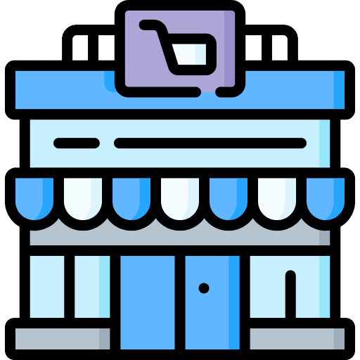 Grocery store market building retail icon