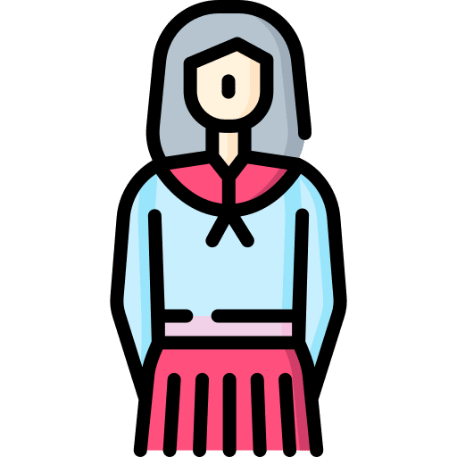 Student skirt caucasian people icon