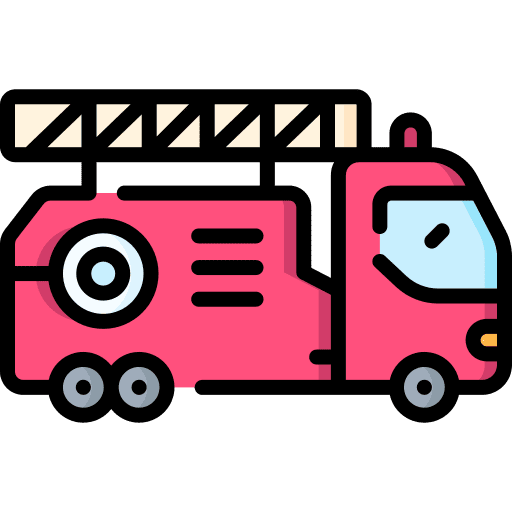 Fire truck firefighter car emergency security icon