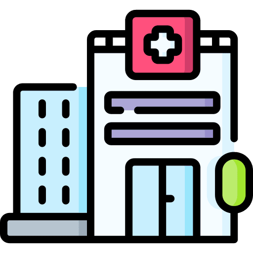 Hospital urban architecture medical assistance icon