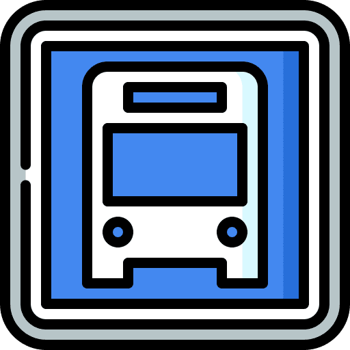 Bus transportation sign station icon