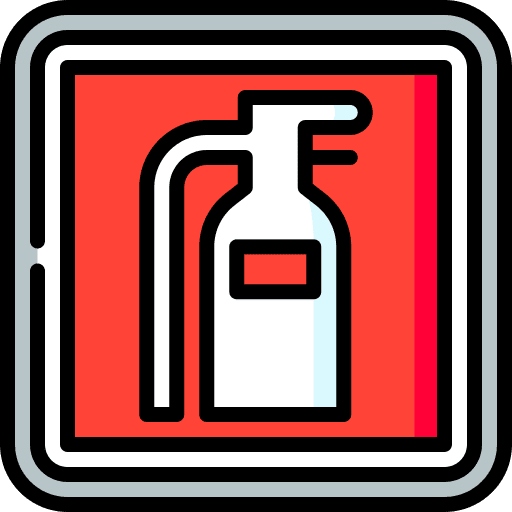 Fire extinguisher signaling signs warning icon