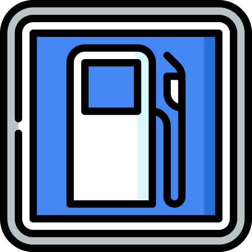 Gas fuel station road sign signaling icon