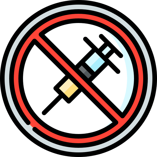 No sharp objects prohibition signaling syringe icon