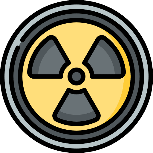 Radioactivity warning power alert icon