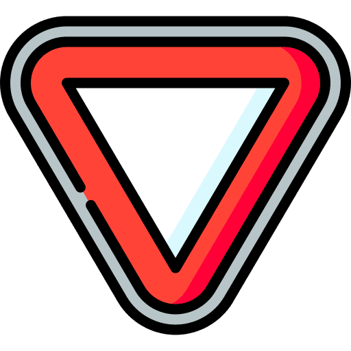 Yield road sign risk shapes icon