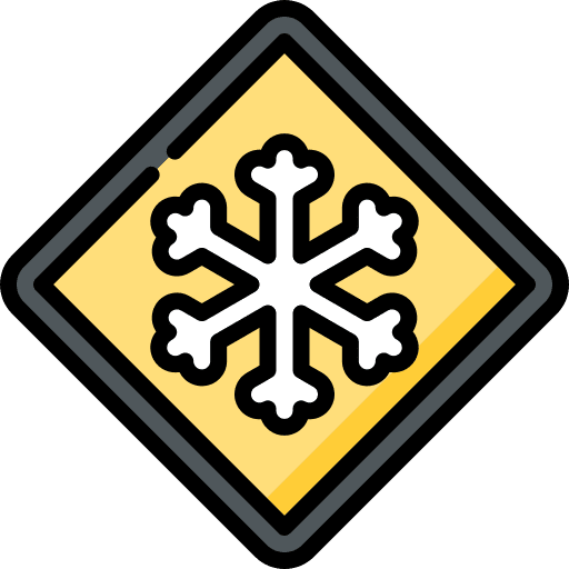 Snow alert traffic sign snow icon