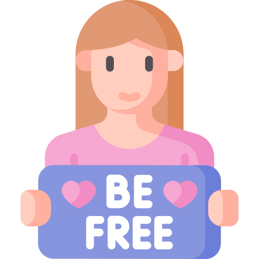 Be free feminism avatar caucasian icon