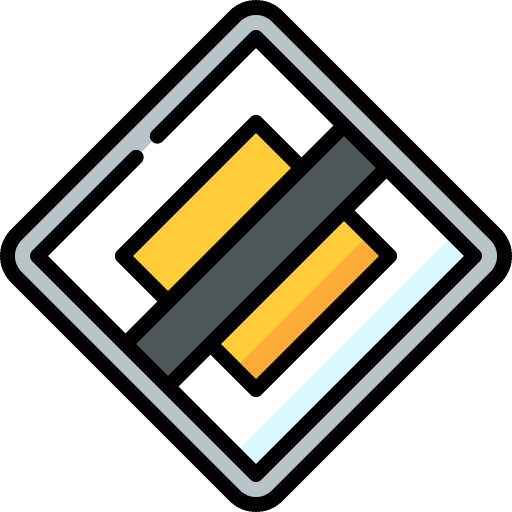 End of priority end of priority road sign regulation icon