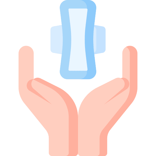 Sanitary pad hands period menstruation icon