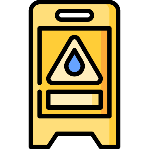 Wet floor dangerous risk warning icon