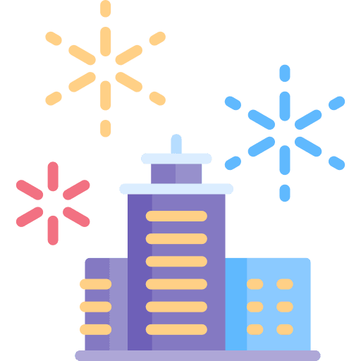 New year city cultures celebration icon