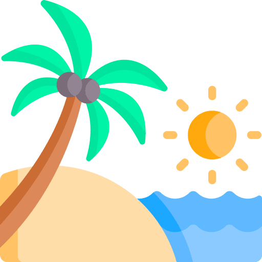 Summer holidays palm tree landscape sea icon