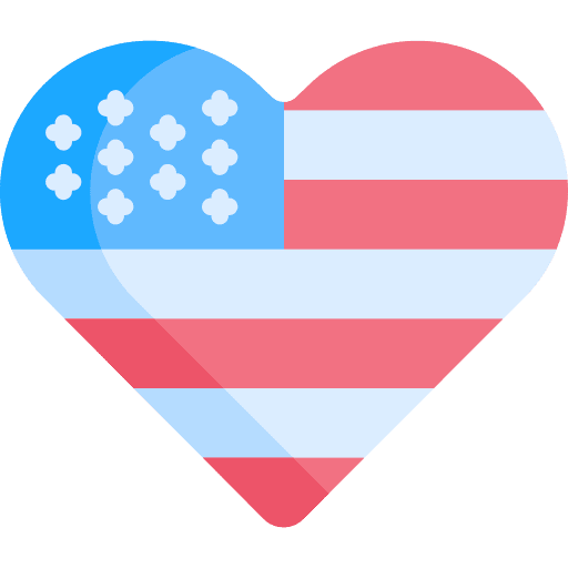 4th of july heart cultures country icon