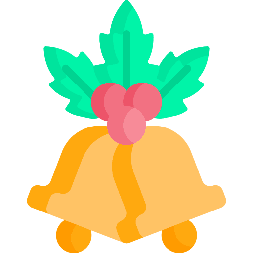 Christmas bell decoration bow christmas bell icon