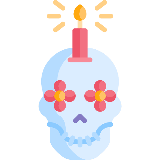 Day of the dead candle skull catrina icon