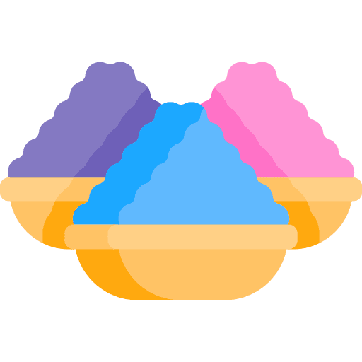 Holi plate celebration powder icon