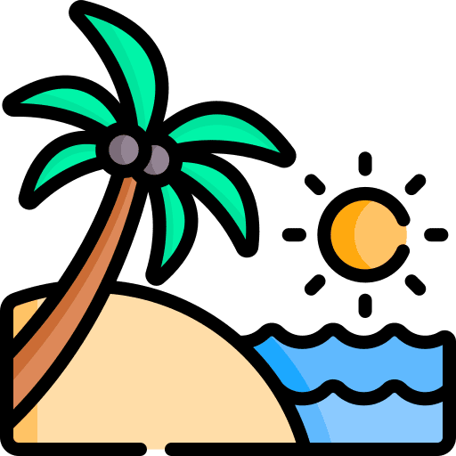Summer holidays sun landscape holidays icon