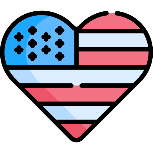 4th of july nation united states of america flag icon