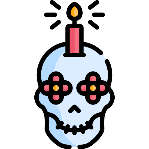 Day of the dead cultures artisanal candle icon