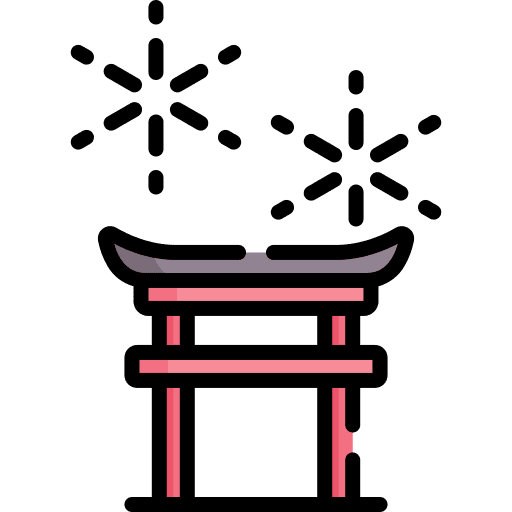 Shogatsu day time cultures icon