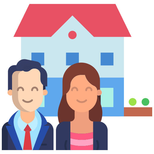 Couple house home woman icon
