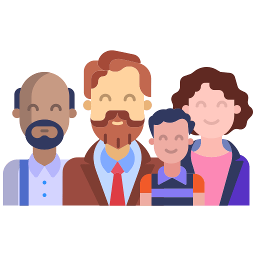 Family 4 people mother kid icon