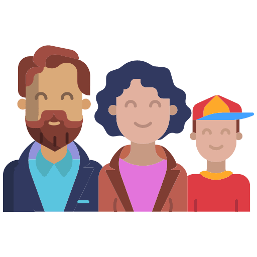 Family father boy accompany icon