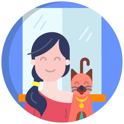 Girl cat pet home icon