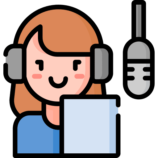 Broadcaster person people radio icon