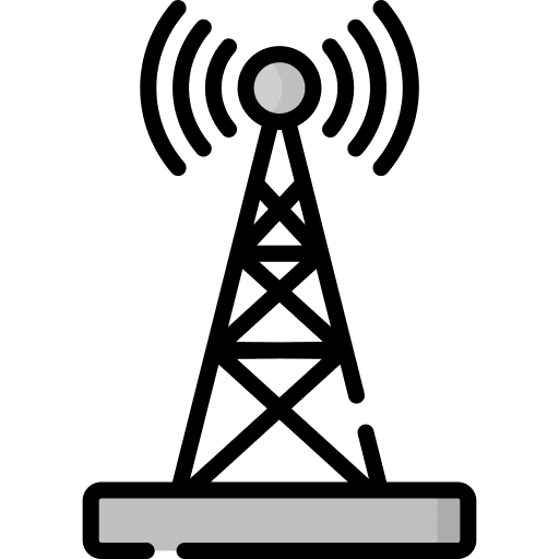 Radio antenna transmission tower signal radio transmitter icon