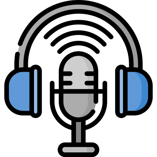 Broadcasting communications headphone radio icon