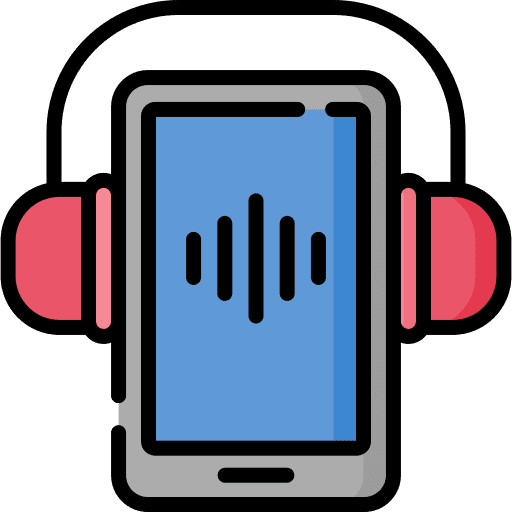 Podcast headphones mobile phone cellphone icon