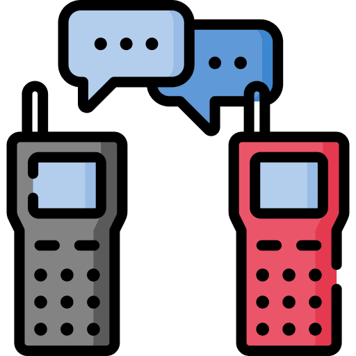 Conversation speech bubble walkie talkies communications icon