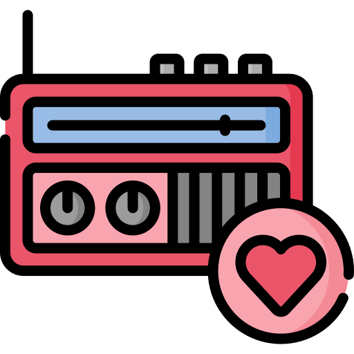 Favourite heart program microphone icon